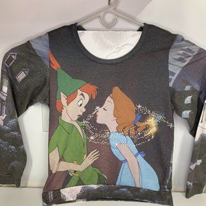 Disney Peter Pan All Over Print Shirt Women's XL